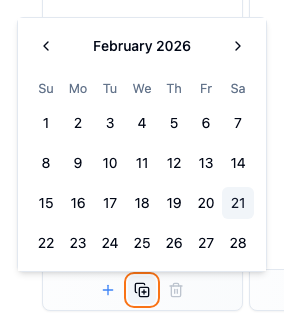 Weekly view showing carry-over flow between days