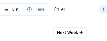 Top folder filter in weekly view