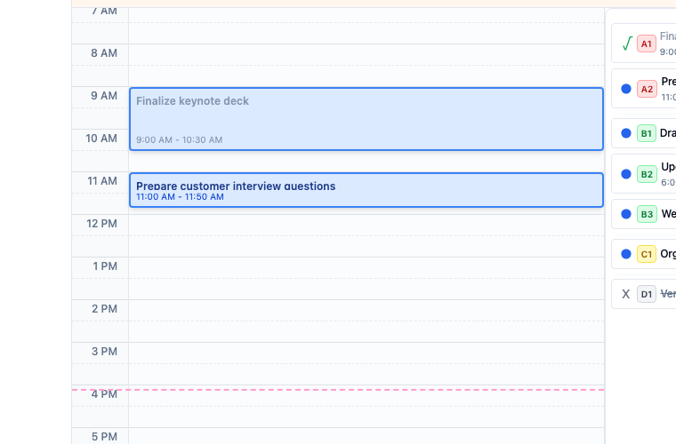 Time grid in Time View